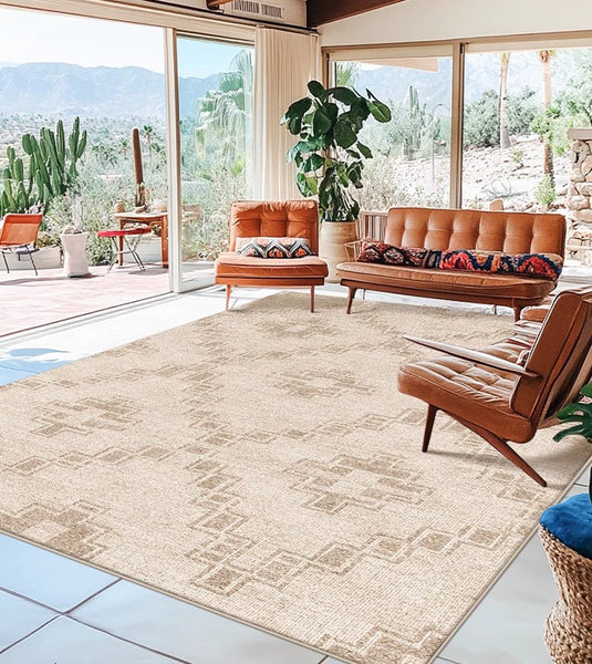 Modern Geometric Carpets for Bedroom, Contemporary Abstract Rugs under Dining Room Table, Modern Living Room Rug Placement Ideas-Art Painting Canvas