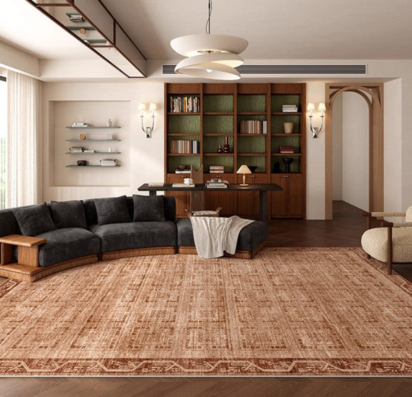 Large Abstract Rugs for Living Room, Mid Century Geometric Contemporary Modern Rugs Next to Bed, Large Modern Area Rugs-Art Painting Canvas