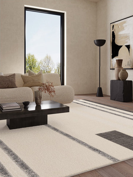 Abstract Area Rugs for Living Room, Geometric Contemporary Modern Rugs Next to Bed, Modern Carpets for Office, Modern Soft Rugs under Dining Room Table