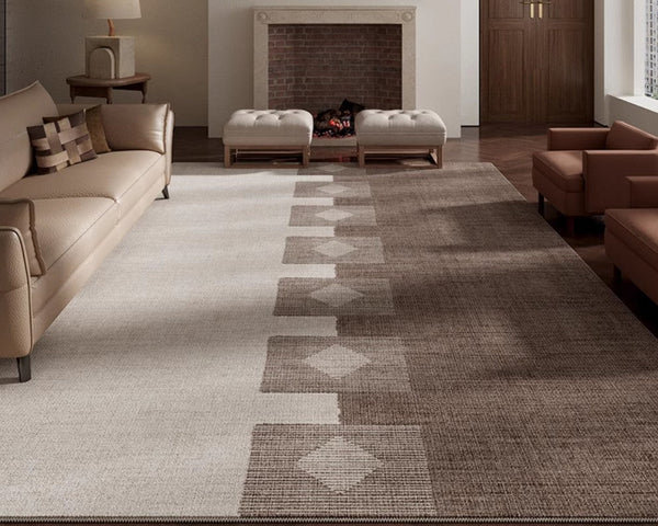 Modern Rugs under Dining Room Table, Mid Century Geometric Carpets, Abstract Modern Rugs for Living Room, Contemporary Modern Rugs Next to Bed-Art Painting Canvas