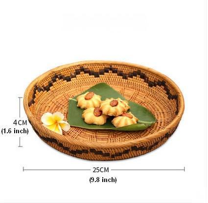 Indonesia Hand Woven Storage Basket, Natural Fiber Decorative Baskets, Small Rustic Food Basket