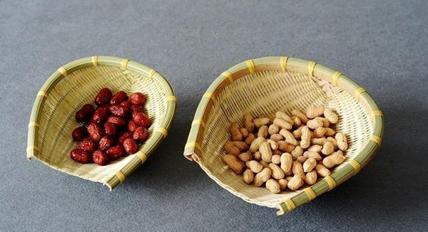 Natural Bamboo Stroage Basket, Kitchen Storage Basket, Woven Storage Baskets, Snacks Pantry Storage Basket, Set of 2-Art Painting Canvas