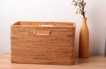 Large Laundry Storage Basket for Clothes, Oversized Rattan Storage Basket, Extra Large Rectangular Storage Basket, Large Storage Baskets for Bedroom-Art Painting Canvas