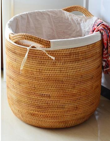 Extra Large Rattan Storage Baskets, Oversized Laundry Storage Baskets, Round Storage Baskets, Storage Baskets for Clothes, Storage Baskets for Bathroom-Art Painting Canvas