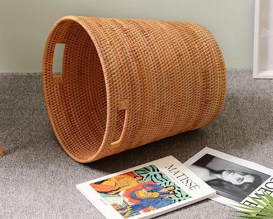 Storage Basket for Bathroom, Large Rattan Storage Basket, Laundry Round Storage Basket, Woven Storage Baskets-Art Painting Canvas