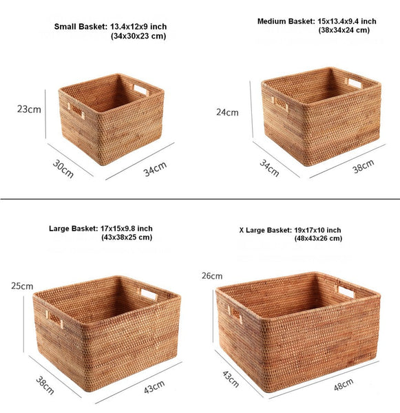 Extra Large Woven Baskets for Living Room, Storage Baskets for Clothes, Storage Baskets for Kitchen, Rectangular Storage Basket for Bedroom, Storage Baskets for Shelves-Art Painting Canvas