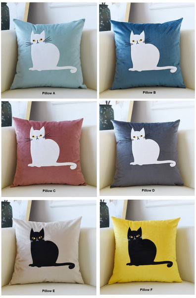 Lovely Cat Pillow Covers for Kid's Room, Modern Sofa Decorative Pillows, Cat Decorative Throw Pillows for Couch, Modern Decorative Throw Pillows