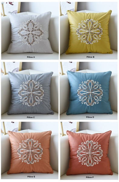 Flower Pattern Decorative Throw Pillows, Modern Sofa Pillows, Contemporary Throw Pillows, Large Decorative Pillows for Living Room-Art Painting Canvas