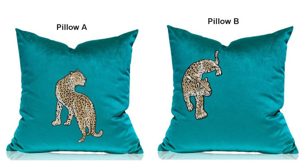 Decorative Pillows for Living Roomï¼?Contemporary Throw Pillows, Cheetah Decorative Cushion, Modern Sofa Pillows-Art Painting Canvas