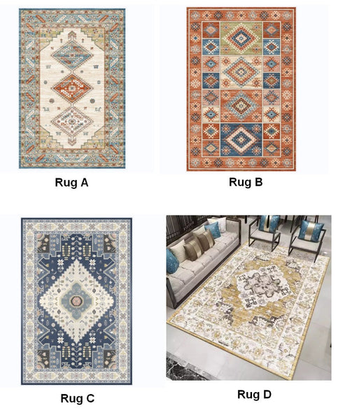 Living Room Vintage Area Rugs, Morocco Area Rugs for Dining Room, Traditional Persain Rugs for Bedroom, Traditional Colorful Persian Rugs