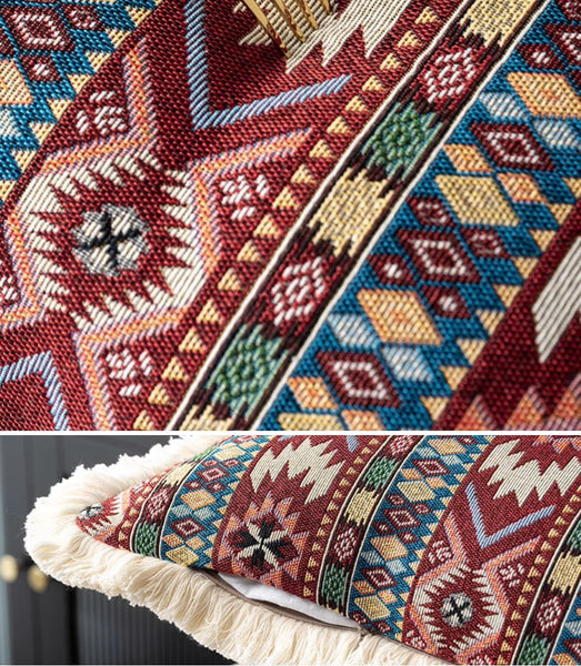 Large Bohemian Decorative Sofa Pillows for Living Room, Modern Geometric Pillows, Decorative Throw Pillows for Bedroom, Oriental Throw Pillow for Couch-Art Painting Canvas