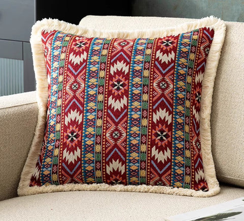 Decorative Throw Pillows for Bedroom, Bohemian Decorative Sofa Pillows for Living Room, Extra Large Modern Geometric Pillows, Oriental Throw Pillow for Couch-Art Painting Canvas