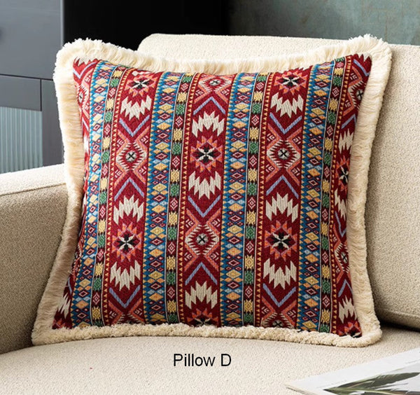 Decorative Throw Pillows for Bedroom, Bohemian Decorative Sofa Pillows for Living Room, Extra Large Modern Geometric Pillows, Oriental Throw Pillow for Couch-Art Painting Canvas
