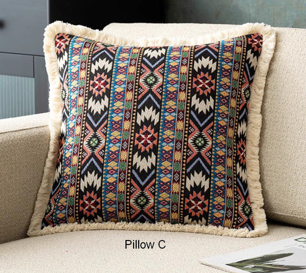 Decorative Throw Pillows for Bedroom, Bohemian Decorative Sofa Pillows for Living Room, Extra Large Modern Geometric Pillows, Oriental Throw Pillow for Couch-Art Painting Canvas