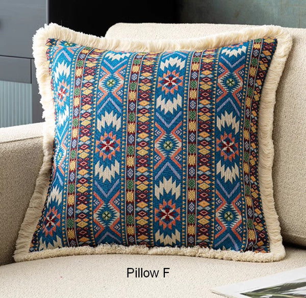 Decorative Throw Pillows for Bedroom, Bohemian Decorative Sofa Pillows for Living Room, Extra Large Modern Geometric Pillows, Oriental Throw Pillow for Couch-Art Painting Canvas