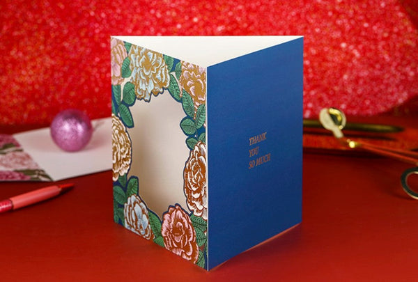 Blue Flower Greeting Cards, Beautiful Greeting Cards to Friends, Creative Birthday Greeting Card, Original Handmade Greeting Cards-Art Painting Canvas