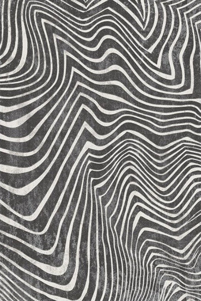 Mid Century Area Rugs for Living Room, Black Stripe Area Rugs under Sofa, Abstract Contemporary Rugs for Bedroom, Modern Carpets for Office, Dining Room Floor Rugs-Art Painting Canvas