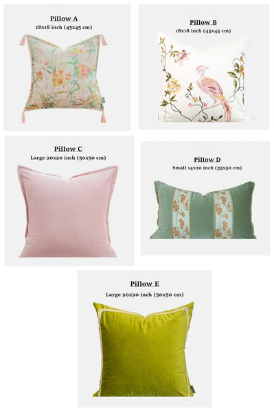 Embroidered Floral Bird Pattern Pillow Covers, Living Room Decorative Pillows, Modern Decorative Cushions, Decorative Pillows for Bed, Decorative Pillow Arrangement Ideas for Interior Design-Art Painting Canvas