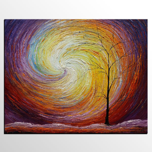 Landscape Painting, Custom Large Heavy Texture Painting, Modern Artwork, Canvas Painting, Modern Art, Oil Painting, Tree Painting 205