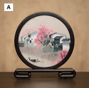 Traditional Chinese Suzhou Embroidery Ornament, Premium Souvenir, Exclusive Business Present Panda Embroidered Decor, Unique Birthday Gift-Art Painting Canvas