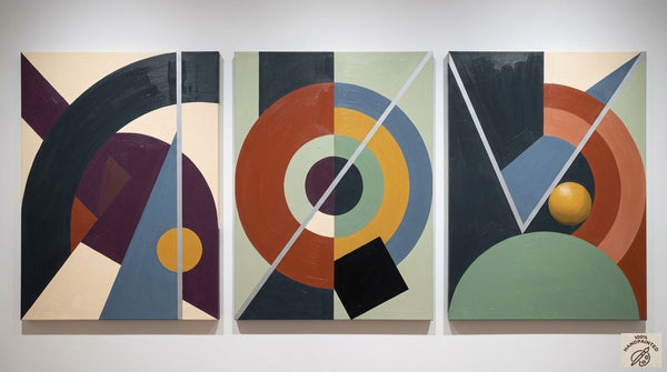 Large Group Paintings for Living Room, Multi Panel Canvas Artwork, Geometric Modern Paintings, Original Abstract Art-Art Painting Canvas