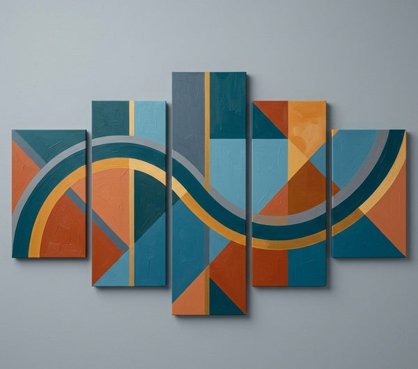 Oversized Modern Wall Art Paintings, Original Abstract Paintings, Geometric Canvas Art-Art Painting Canvas