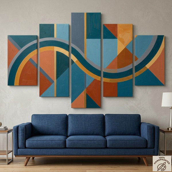 Oversized Modern Wall Art Paintings, Original Abstract Paintings, Geometric Canvas Art-Art Painting Canvas