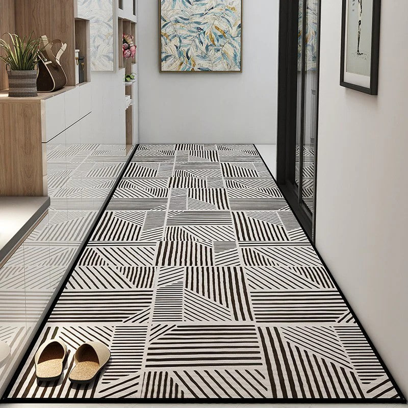 Geometric Modern Long Hallway Runners, Long Hallway Runners, Non Slip Entryway Runner Rug Ideas, Contepmorary Runner Rugs, Extra Long Narrow Runner Rugs-Art Painting Canvas