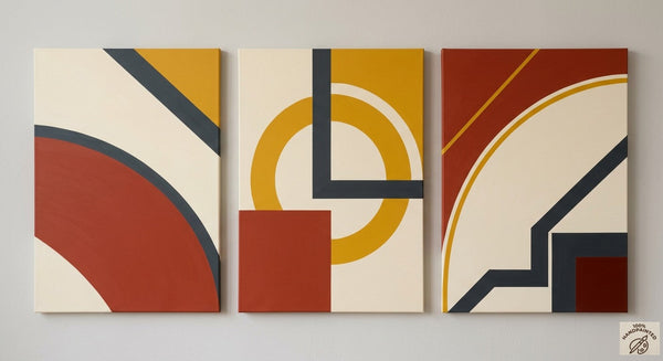 Multi Panel Group Paintings for Bedroom, Large Canvas Artwork, Geometric Modern Paintings, Original Abstract Art-Art Painting Canvas