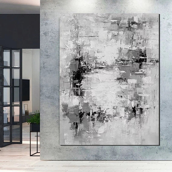 Acrylic Paintings on Canvas, Palette Knife Paintings, Large Paintings Behind Sofa, Abstract Painting for Living Room, Bedroom Modern Wall Art Paintings-Art Painting Canvas