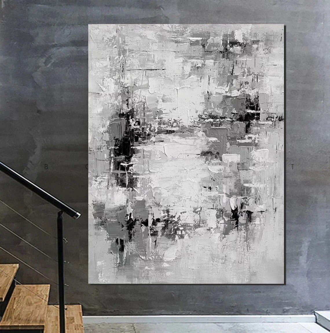 Acrylic Paintings on Canvas, Palette Knife Paintings, Large Paintings Behind Sofa, Abstract Painting for Living Room, Bedroom Modern Wall Art Paintings-Art Painting Canvas