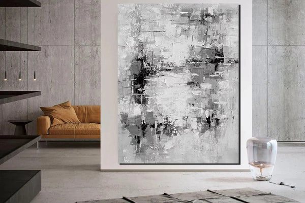 Acrylic Paintings on Canvas, Palette Knife Paintings, Large Paintings Behind Sofa, Abstract Painting for Living Room, Bedroom Modern Wall Art Paintings-Art Painting Canvas