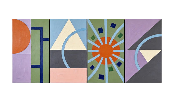Original Canvas Wall Art for Living Room, Colorful Abstact Art, Geometric Modern Paintings-Art Painting Canvas