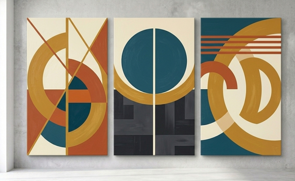 Modern Paintings for Living Room, Multi Panel Canvas Art, Large Group Paintings, Geometric Abstract Paintings-Art Painting Canvas