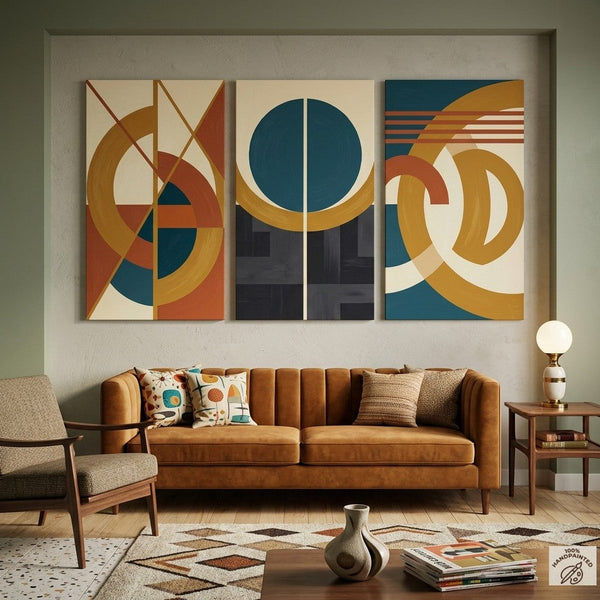 Modern Paintings for Living Room, Multi Panel Canvas Art, Large Group Paintings, Geometric Abstract Paintings-Art Painting Canvas