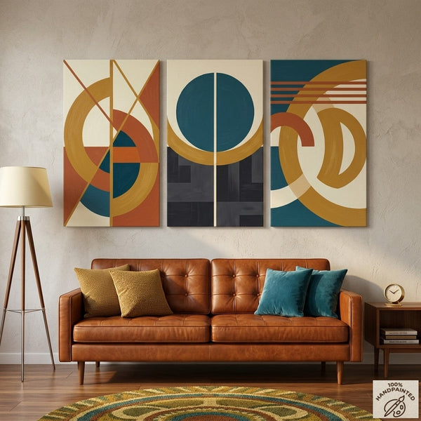 Modern Paintings for Living Room, Multi Panel Canvas Art, Large Group Paintings, Geometric Abstract Paintings-Art Painting Canvas