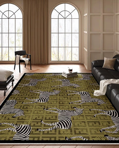 Mid Century Zebra Modern Rugs in Bedroom, Dining Room Modern Rugs, Living Room Modern Area Rugs, Large Contemporary Floor Carpets