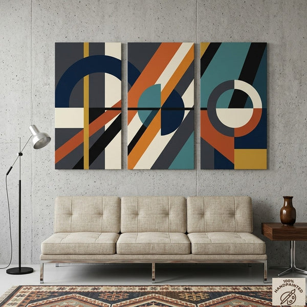 Hand Painted Canvas Art, Multi Panel Wall Painting, Modern Contemporary Paintings, Geometric Abstract Paintings-Art Painting Canvas