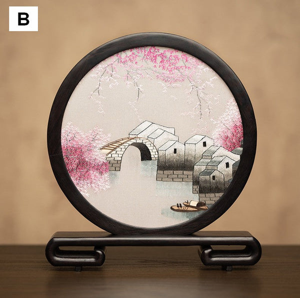 Traditional Chinese Suzhou Embroidery Ornament, Premium Souvenir, Exclusive Business Present Panda Embroidered Decor, Unique Birthday Gift-Art Painting Canvas