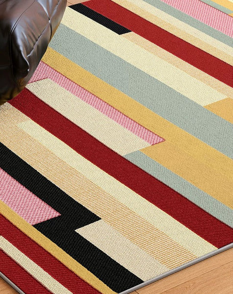 Large Geometric Rugs for Living Room, Contemporary Modern Rugs for Bedroom, Colorful Abstract Modern Area Rugs for Dining Room