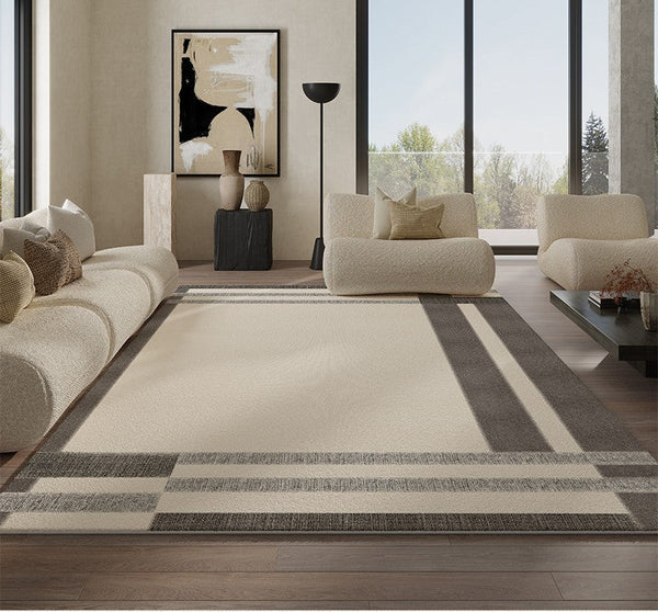 Geometric Contemporary Modern Rugs Next to Bed, Modern Carpets for Office, Abstract Area Rugs for Living Room, Modern Soft Rugs under Dining Room Table-Art Painting Canvas