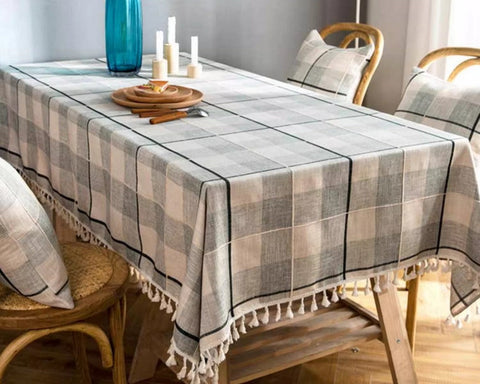 Kitchen Rectangular Table Covers, Farmhouse Table Cloths for Dining Room, Rectangular Tablecloth for Oval Table, Cotton and Linen Tablecloths-Art Painting Canvas