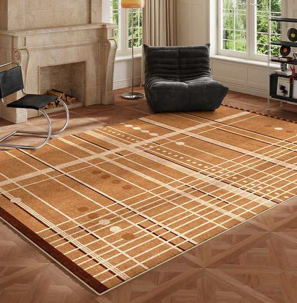 Large Contemporary Area Rugs for Dining Room, Modern Living Room Rug Ideas, Mid Century Modern Rugs for Bedroom-Art Painting Canvas
