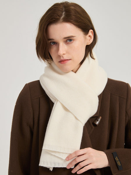 Modern Wool Scarf for Women, Cold Weather Scarves, Winter Cashmere Scarf, Casual Scarf for Women, Birthday Gift for Girl, White Soft Wool Scarf for Women