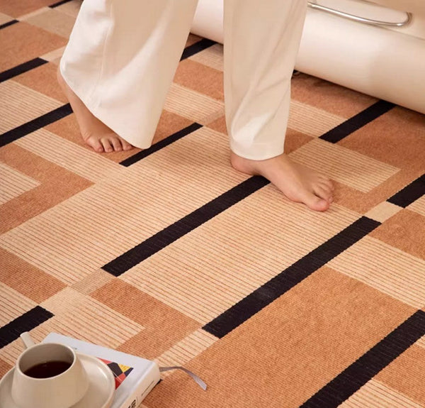 Mid Century Modern Rugs, Geometric Modern Rug Ideas for Living Room, Circular Modern Rugs for Bathroom, Modern Rugs for Bedroom, Round Rugs for Dining Room-Art Painting Canvas