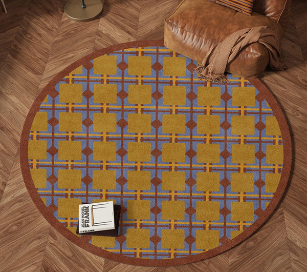 Modern Rugs under Coffee Table, Abstract Contemporary Round Rugs, Modern Rugs for Dining Room, Geometric Modern Rugs for Bedroom-Art Painting Canvas