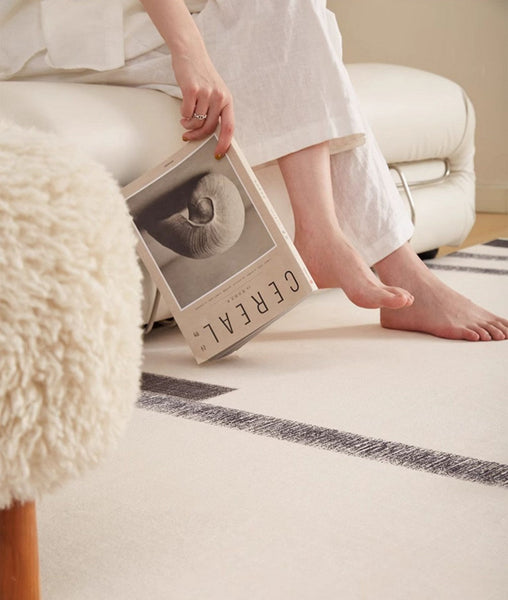 Geometric Contemporary Modern Rugs Next to Bed, Modern Carpets for Office, Abstract Area Rugs for Living Room, Modern Soft Rugs under Dining Room Table-Art Painting Canvas