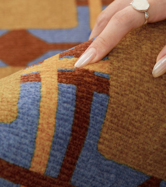 Modern Rugs under Coffee Table, Abstract Contemporary Round Rugs, Modern Rugs for Dining Room, Geometric Modern Rugs for Bedroom-Art Painting Canvas