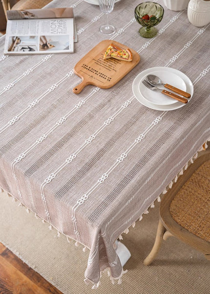 Large Modern Rectangular Table Cloth for Dining Room Table, Linen Square Tablecloth for Kitchen, Large Table Covers for Sale-Art Painting Canvas
