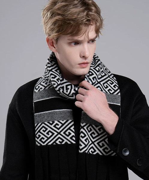 Formal Men Scarf Styles, Men's Wool Scarf Winter, Modern Casual Scarf Men, Men's Winter Scarf, Thick Wool Scarf for Men, Business Wool Scarf for Gentleman